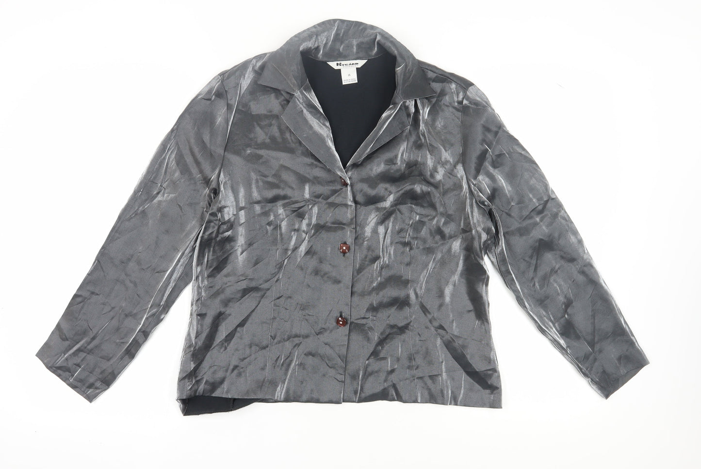 Nygard Women's Grey Satin Blouse Size 14