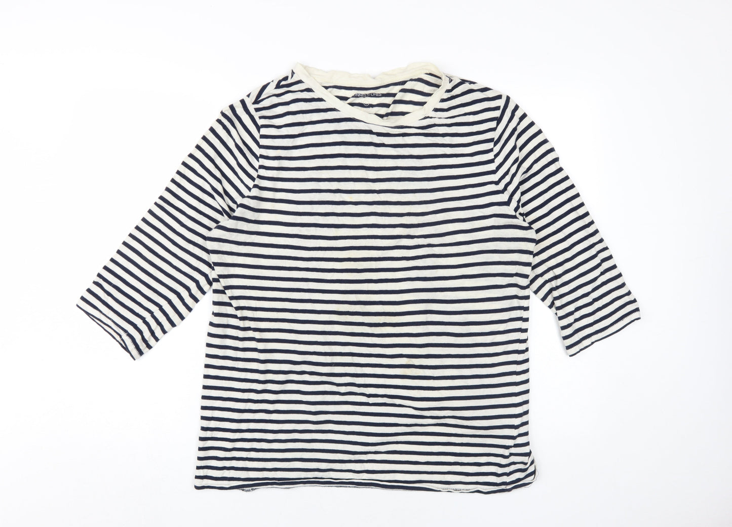 St Bernard Blue Striped T-Shirt, L, Unisex, Classic Style