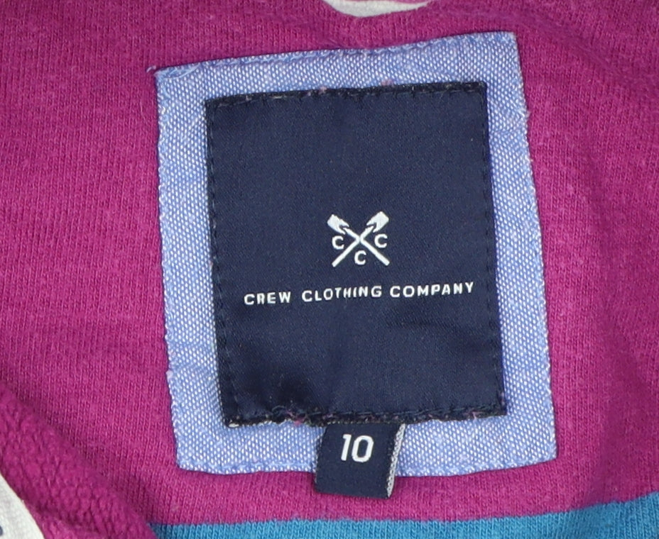 Crew Clothing Women's Pink Striped Pullover Sweatshirt M