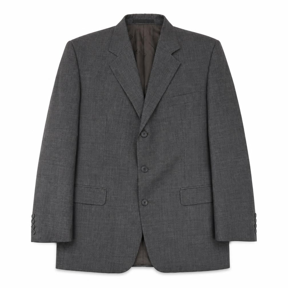 Mens 42 Chest Regular DAKS Grey Three-Button Blazer