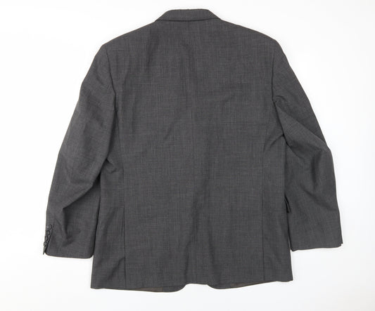 DAKS Men's Grey Wool Blazer 42S Classic