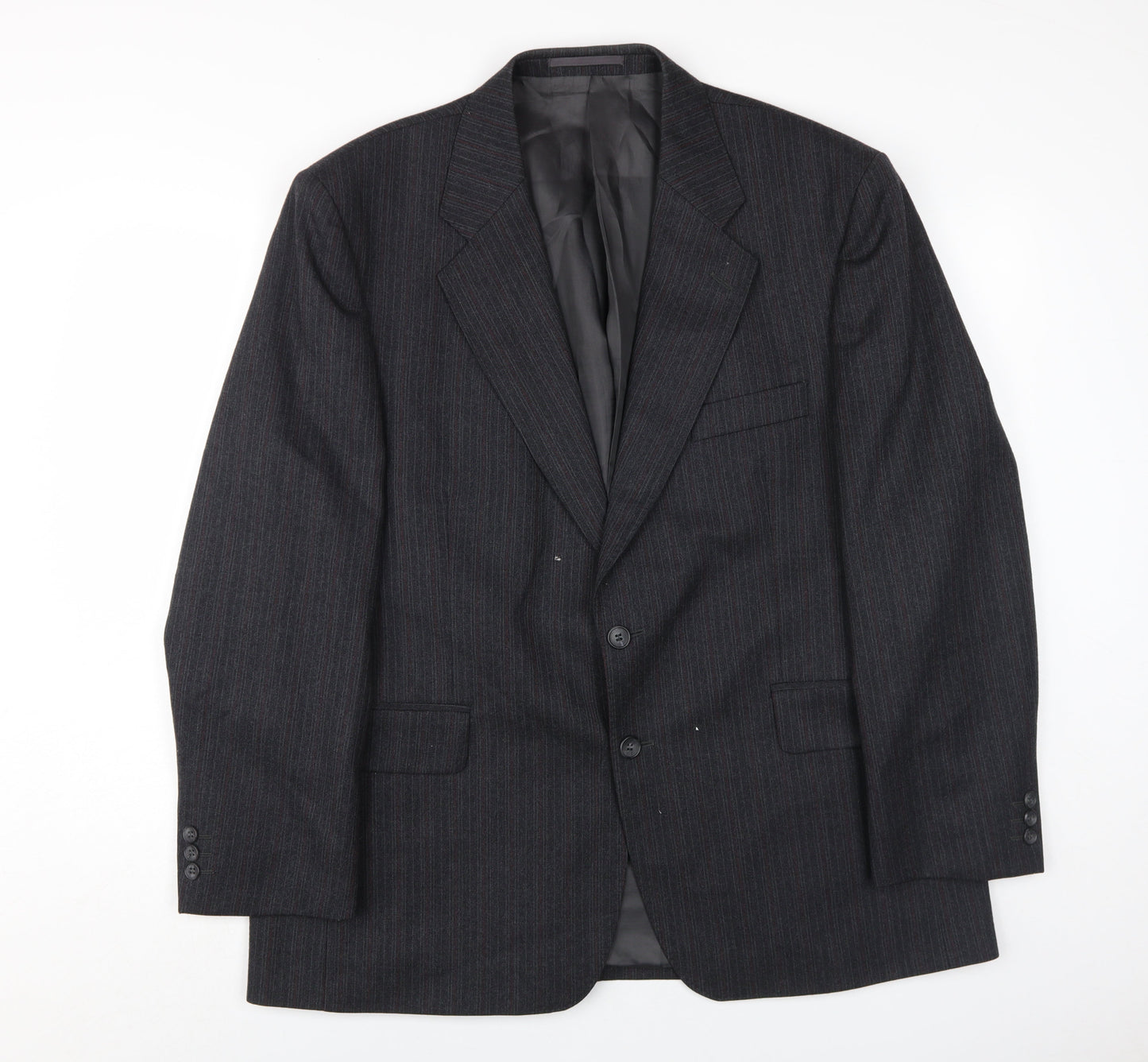 Label Men's Black Striped Blazer, Size 44S, Regular Fit