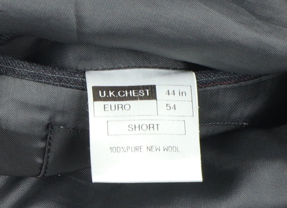 Label Men's Black Striped Blazer, Size 44S, Regular Fit