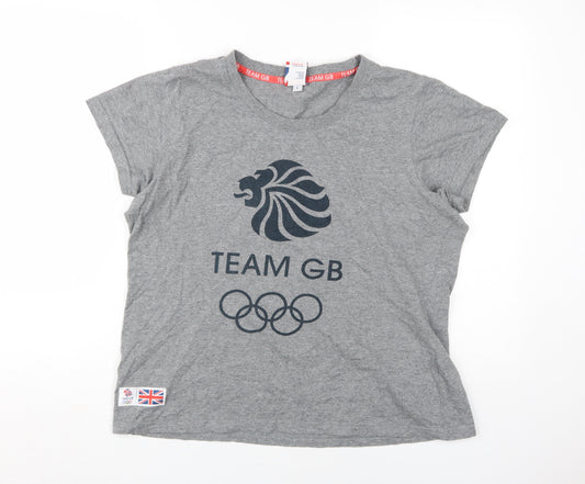 Team GB Grey T-Shirt Women's L Casual Sports