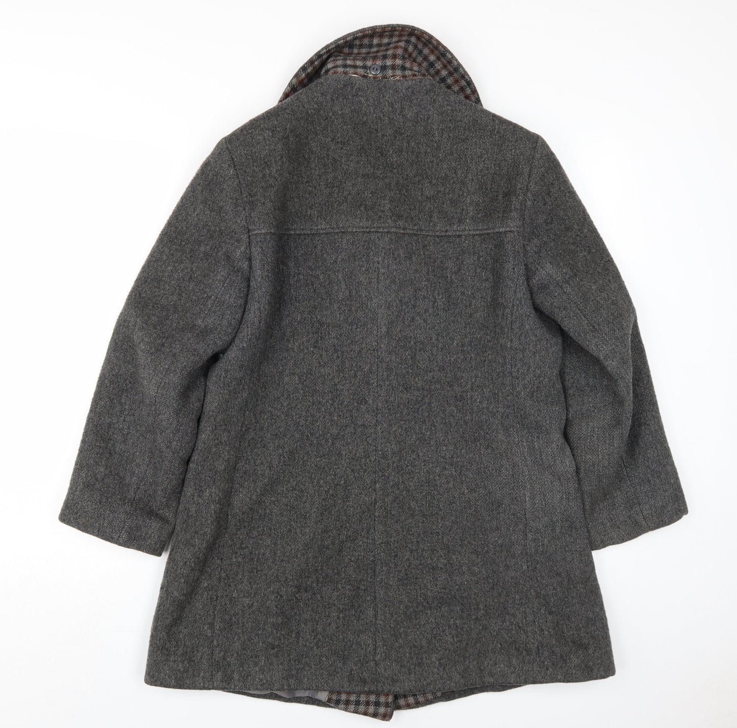 St Michael Women's Grey Wool Overcoat Size 12