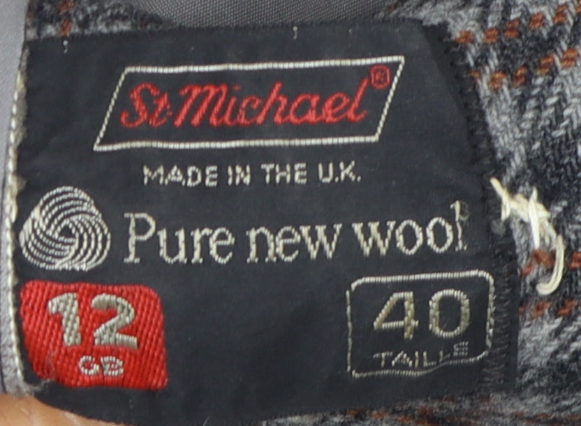 St Michael Women's Grey Wool Overcoat Size 12