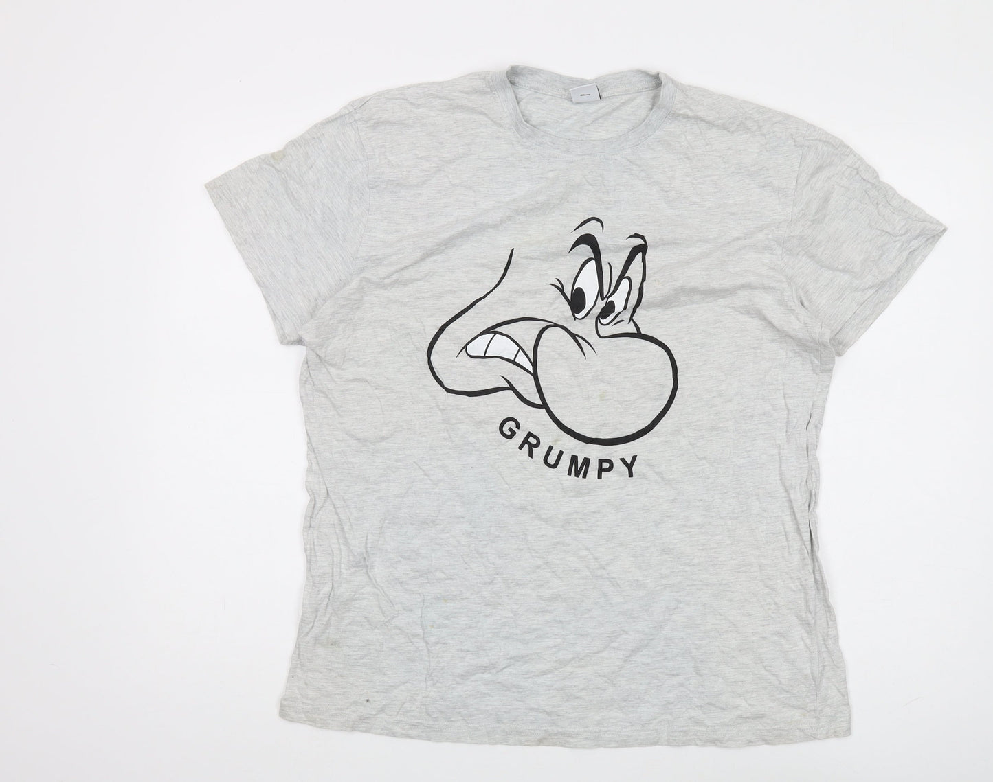 Disney Women's Grey Grumpy T-Shirt, Size L
