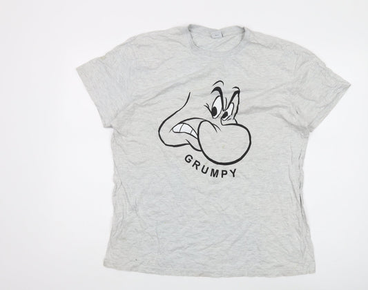 Disney Women's Grey Grumpy T-Shirt, Size L