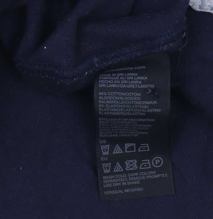 Tommy Hilfiger Women's Blue Slim Polo Shirt M