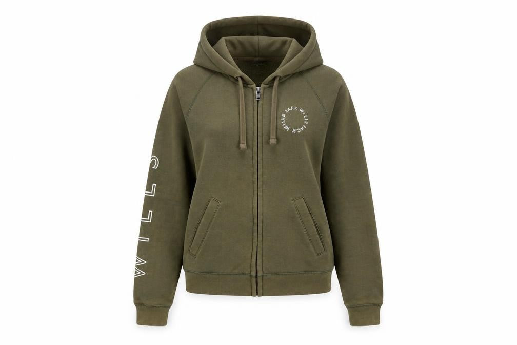 Womens UK 6 Regular Jack Wills Green Full Zip Hoodie