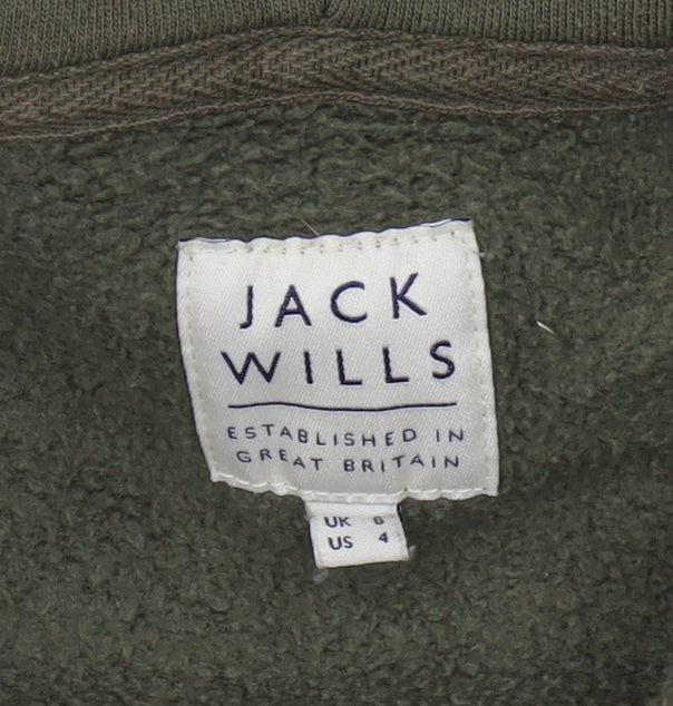 Jack Wills Women’s Green Full Zip Hoodie Size 6
