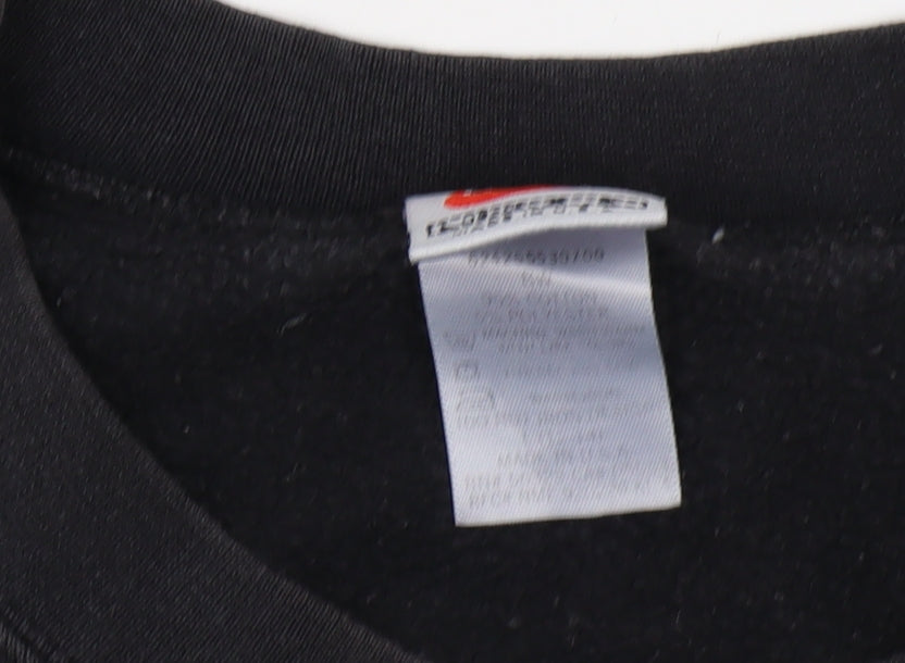 Nike Men's Black Pullover Sweatshirt, Logo, Size L