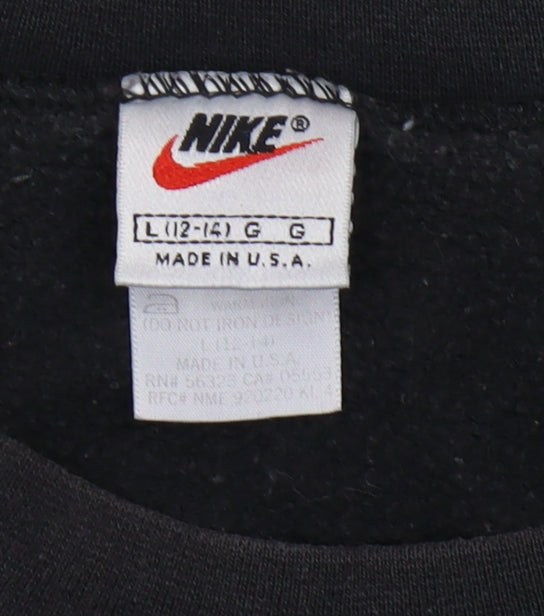 Nike Men's Black Pullover Sweatshirt, Logo, Size L