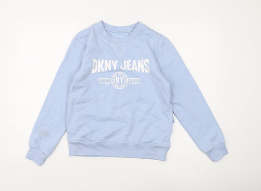 DKNY Blue Logo Sweatshirt Unisex Adults Size 10 Casual