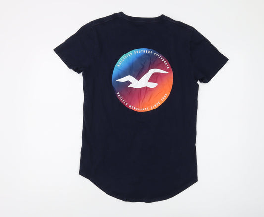Hollister Men's Blue XS Graphic Beach T-Shirt