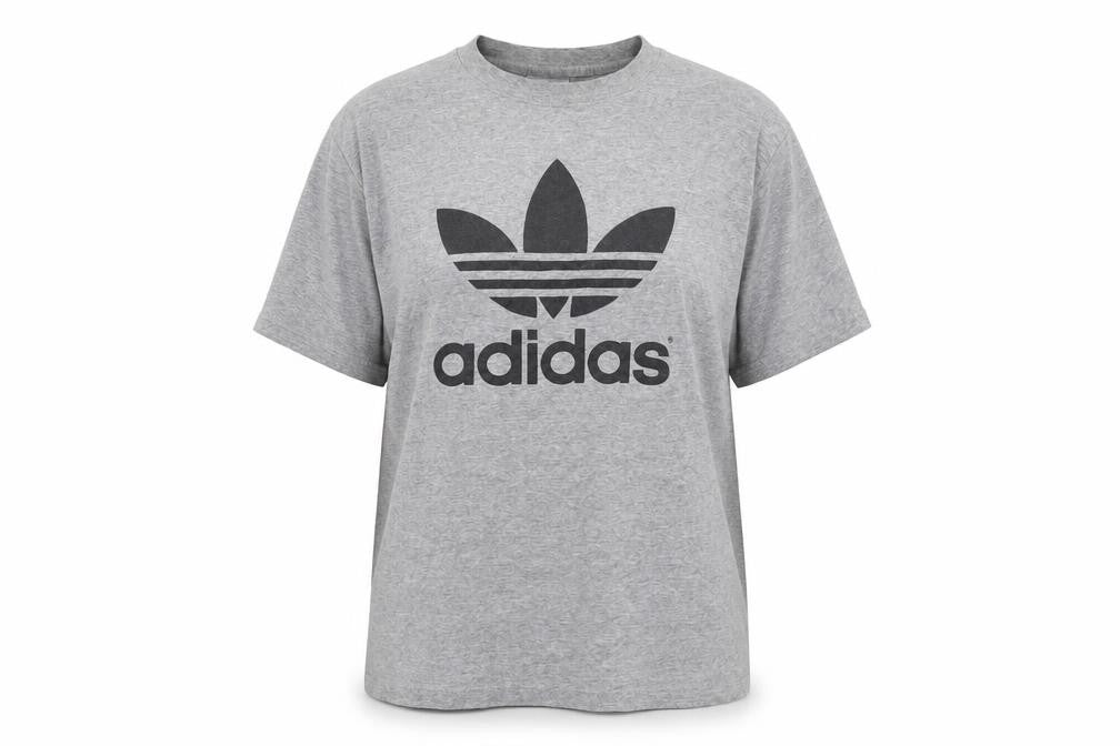 Womens UK Size L adidas Grey Cotton Blend T-Shirt