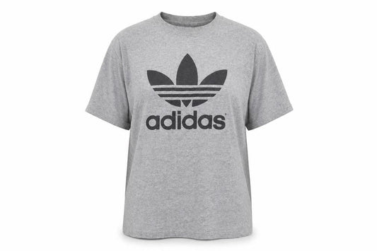Womens UK Size L adidas Grey Cotton Blend T-Shirt