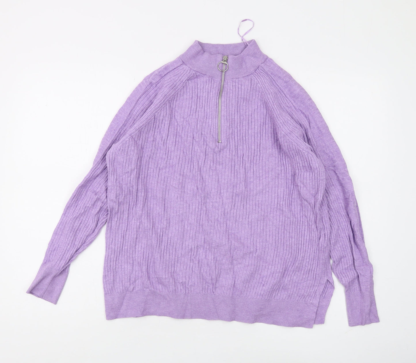 Marks and Spencer Women's Purple Full Zip Jumper M