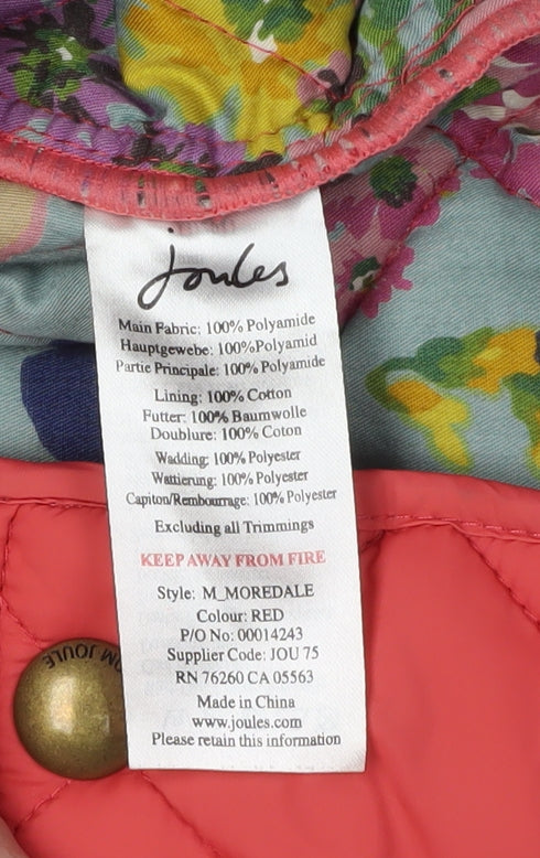 Joules Women's Quilted Red Jacket Size 12, Regular Fit