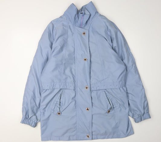Micro by Myers Women's Blue Mid-Length Overcoat Jacket