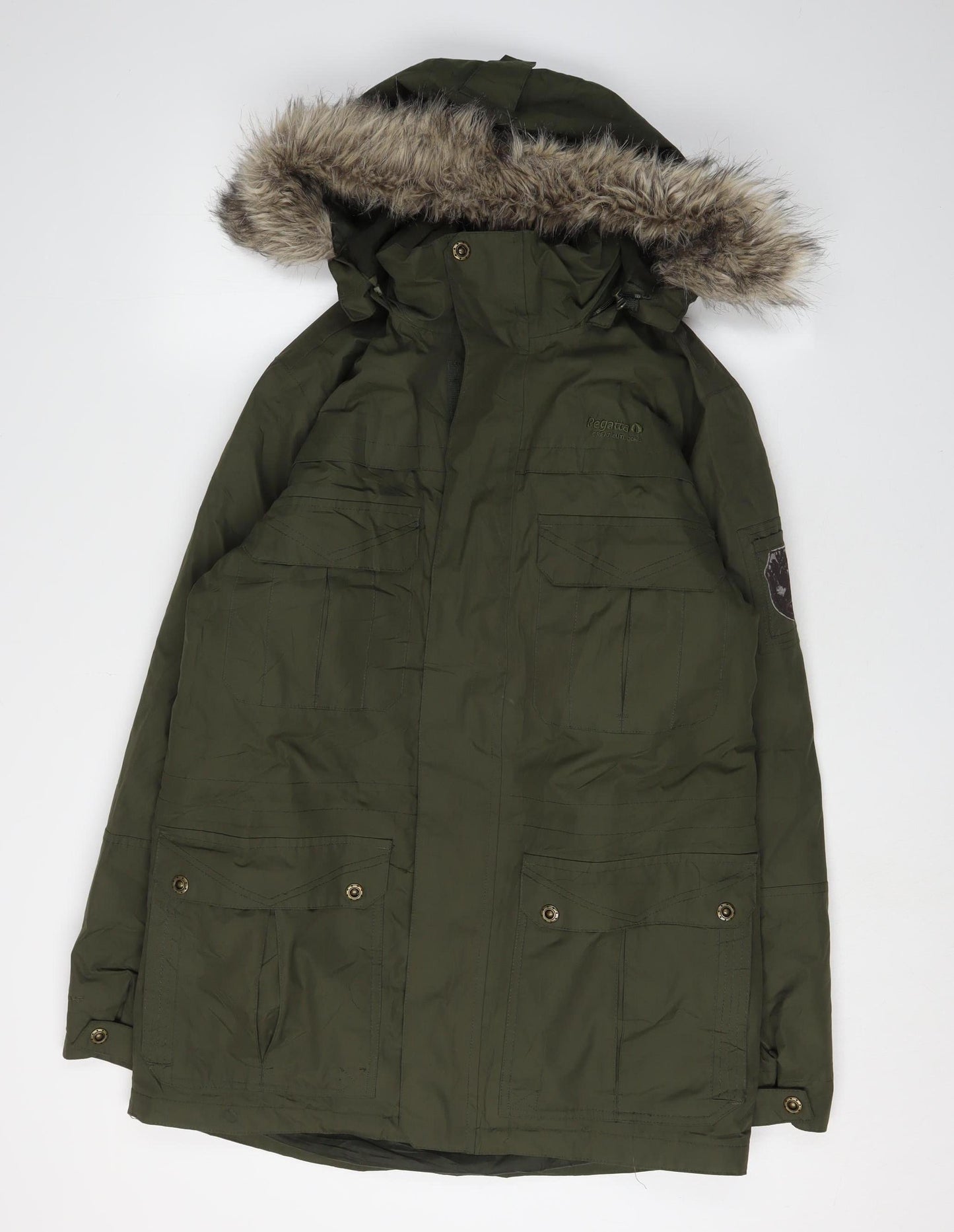 Regatta Womens Green Parka with Fur Trim S