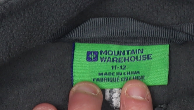 Mountain Warehouse Boys Black Jacket 11-12 Years Regular Fit