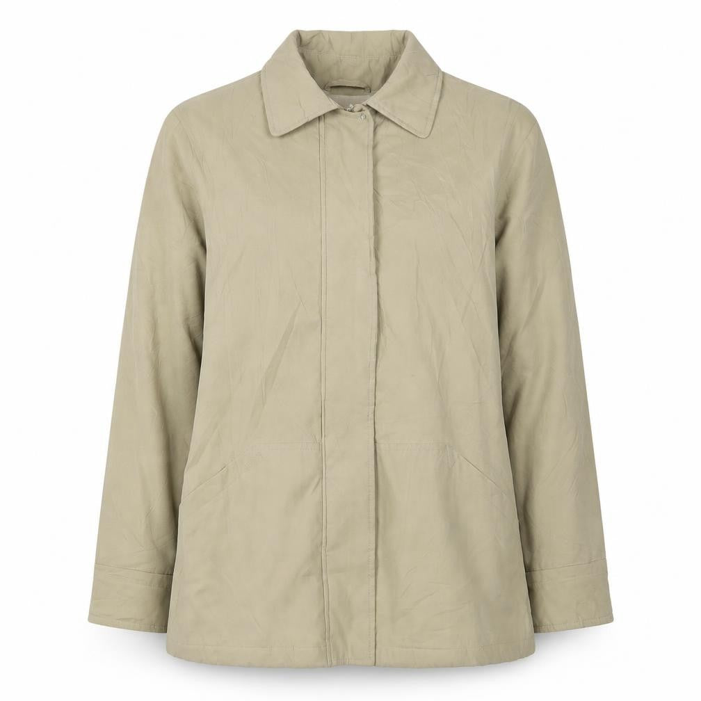 EWM Women's Beige Size 12 Mid-Length Casual Jacket