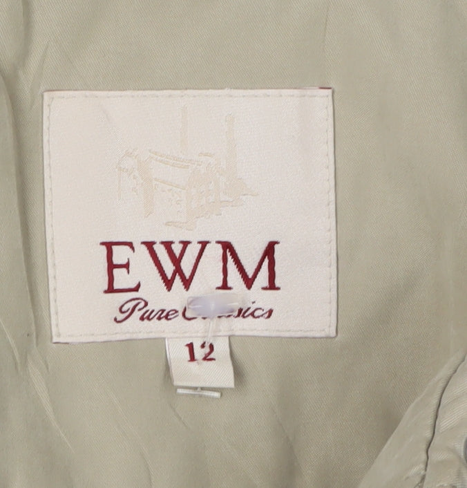 EWM Women's Beige Size 12 Mid-Length Casual Jacket