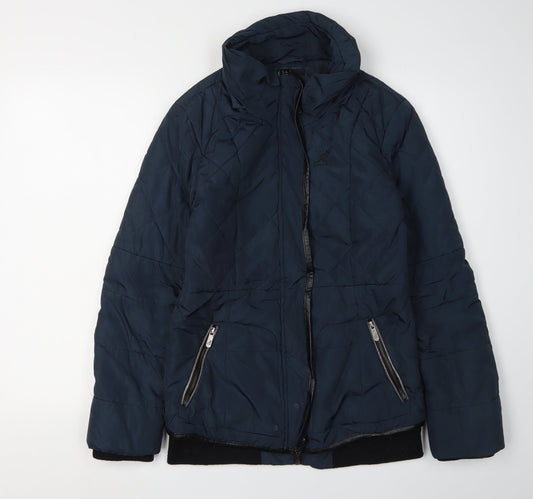 Kangol Women's Blue Quilted Puffer Jacket Size 10