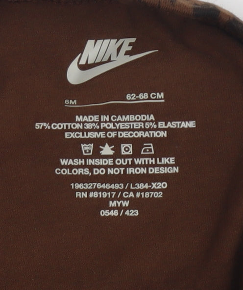 Nike Unisex Baby Brown Animal Print Leggings 6-9 Months