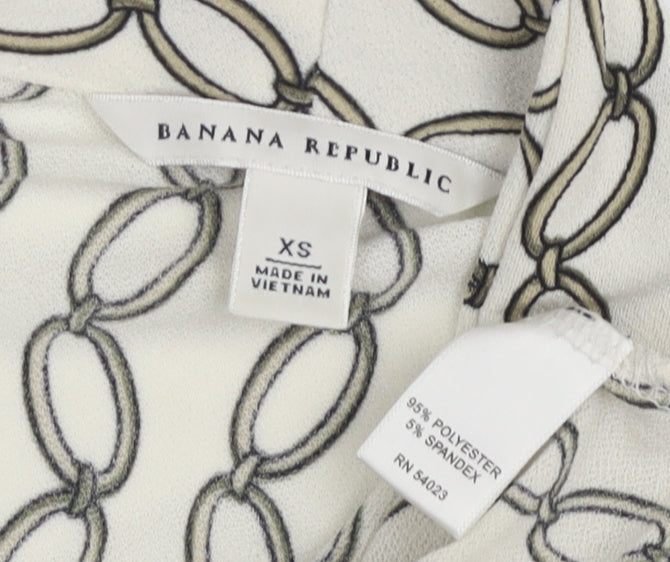 Banana Republic Women's Ivory XS Geometric Blouse