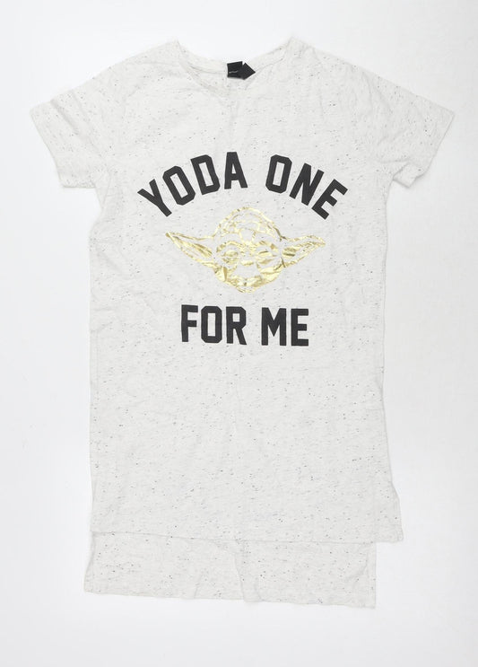 Star Wars Yoda White T-Shirt UK 8 Unisex Adults