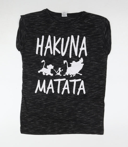 Disney Black Sleeveless T-Shirt, Size 8