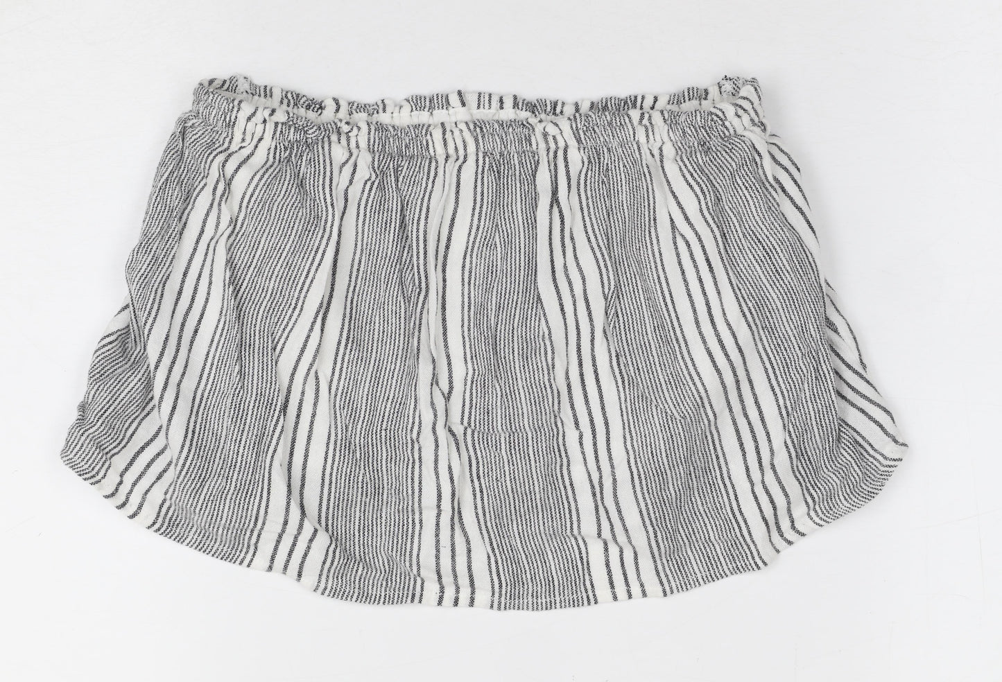 Hollister Women’s White Striped Cropped Blouse, S