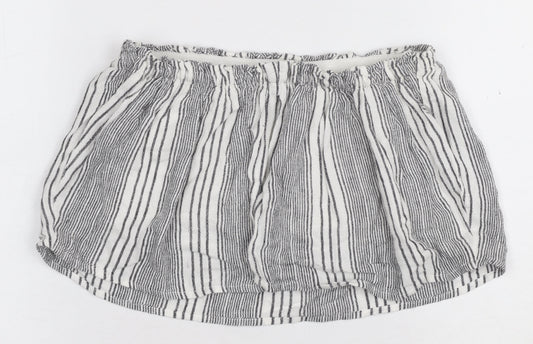 Hollister Women’s White Striped Cropped Blouse, S