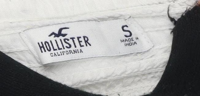 Hollister Women’s White Striped Cropped Blouse, S