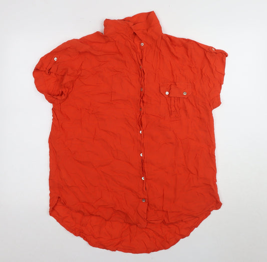 Long Tall Sally Women's Red Button-Up Shirt, Size 16