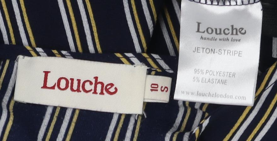 Louche Women's Black Striped Blouse Size 10 Casual