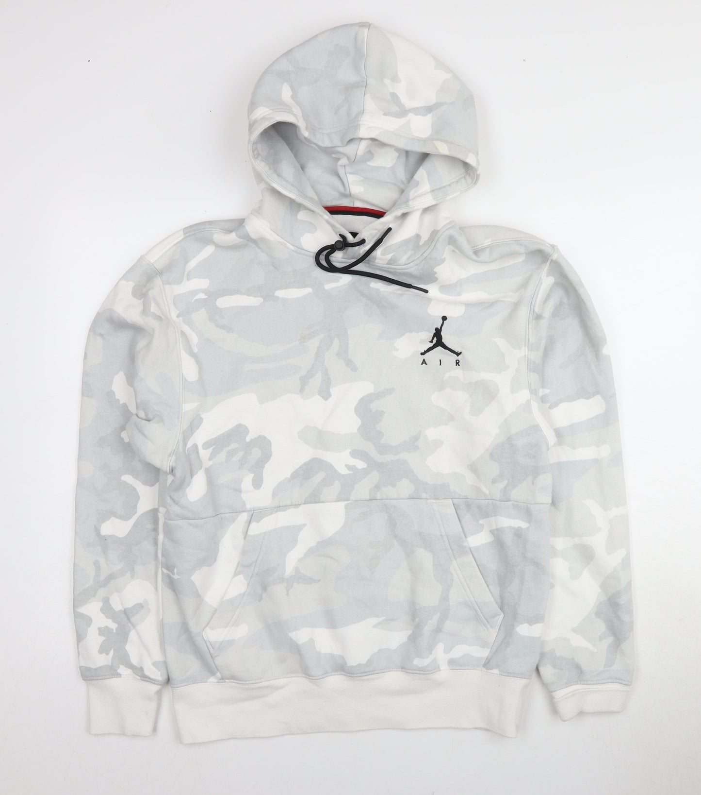 Jordan Men's Grey Camouflage Hoodie, Size S, Standard Fit