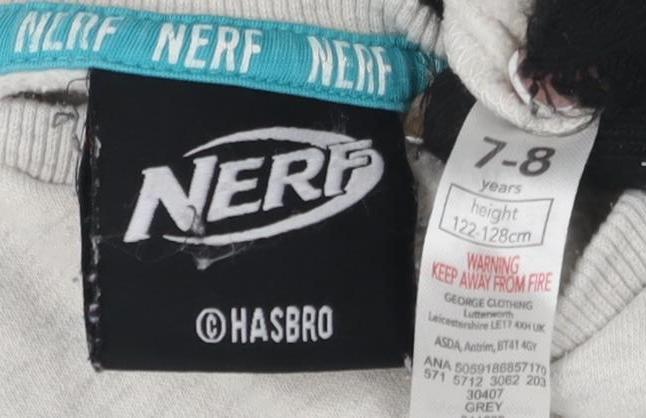Hasbro Boys Grey Nerf Pullover Sweatshirt, Size 7-8
