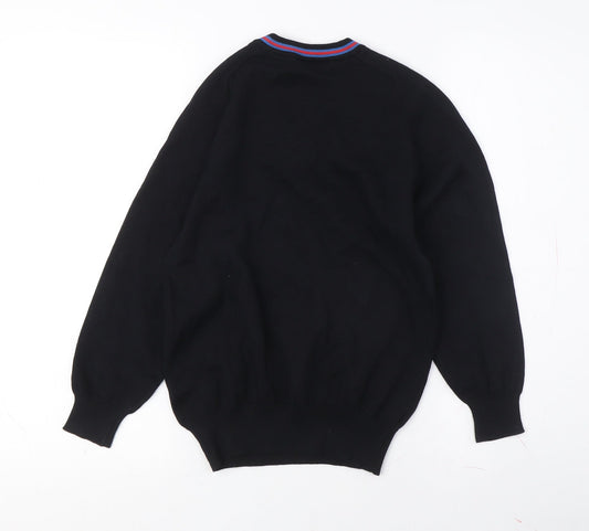 Trutex Boys Black V-Neck School Jumper, 9-10 Years, Cotton