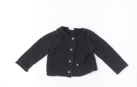 GAP Unisex Kids Black Cardigan, 6-12 Months, Autumn/Winter