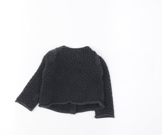 GAP Unisex Kids Black Cardigan, 6-12 Months, Autumn/Winter