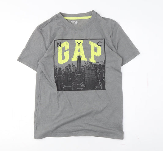 GAP Boys Grey NYC Logo Graphic T-Shirt 2XL
