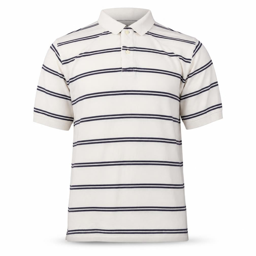 Basic Editions Men's Beige Striped Polo M