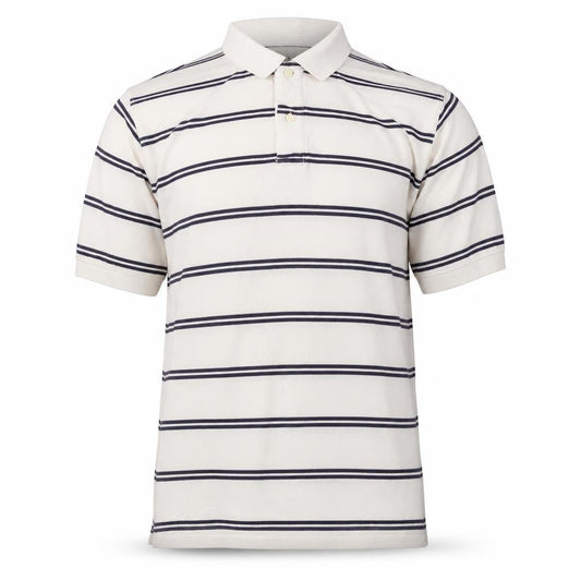 Basic Editions Men's Beige Striped Polo M