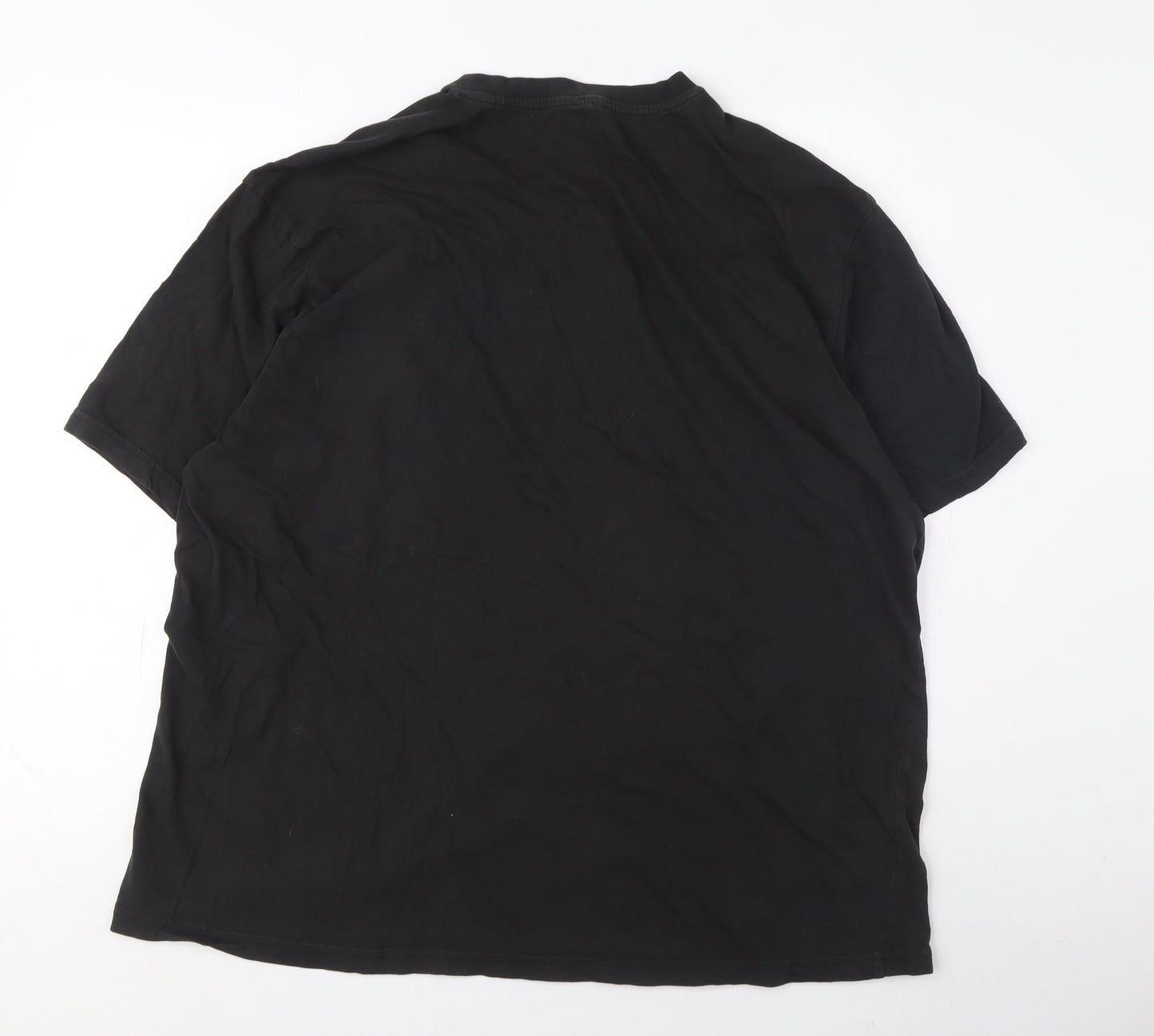 DonnaY Men's 3XL Black V-Neck T-Shirt, Short Sleeve