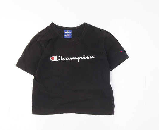 Champion Unisex Black XS T-Shirt, Casual, Crew Neck