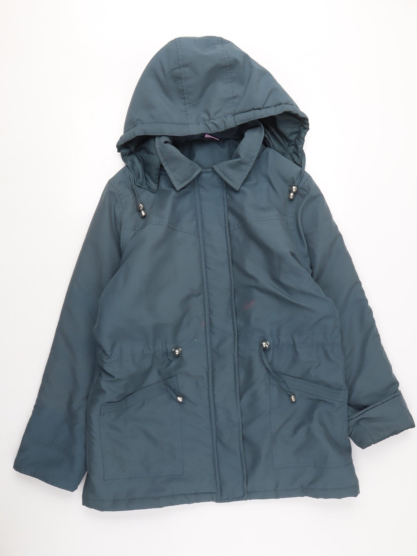 Amalina Women's Blue Hooded Parka Jacket Size 12