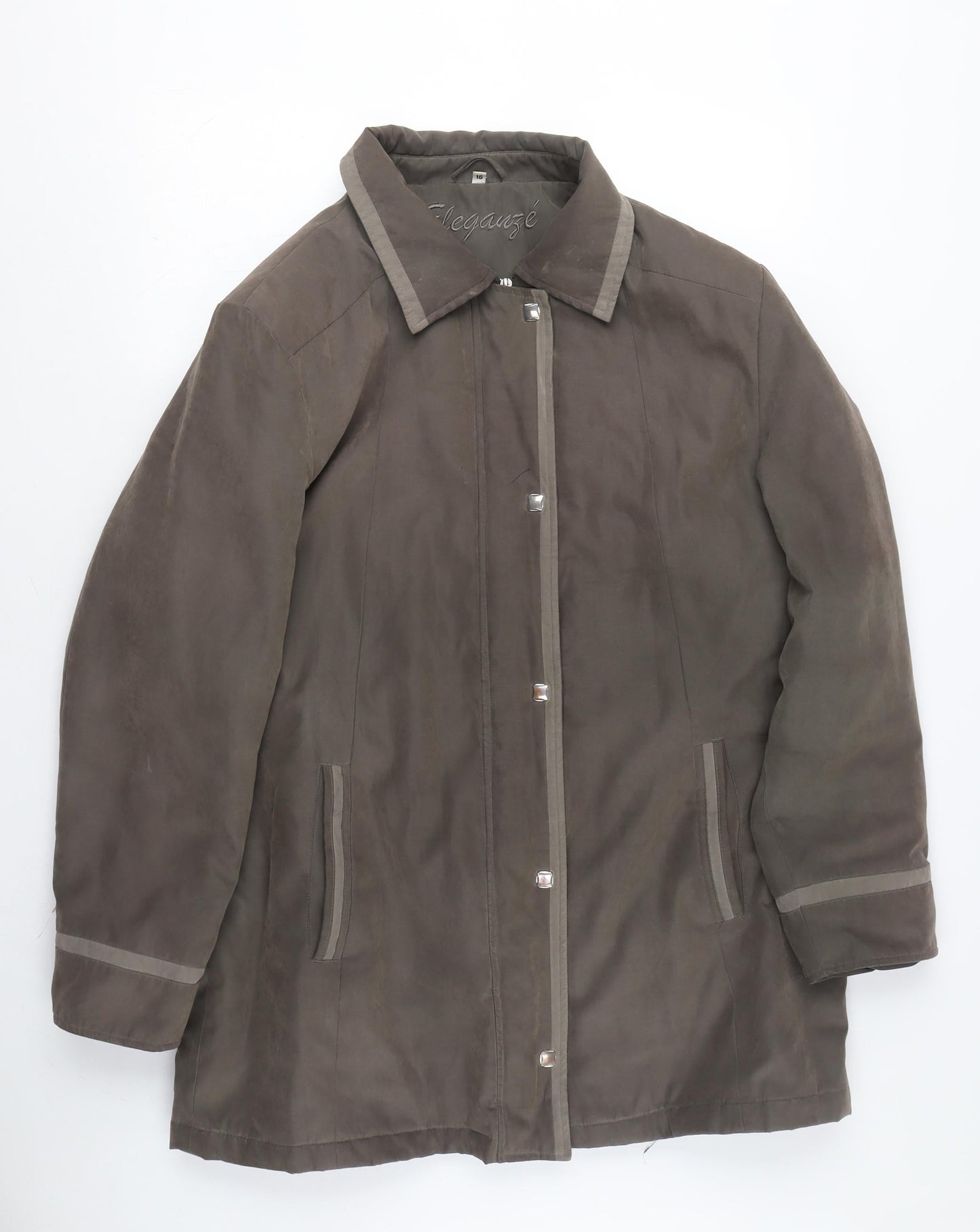 Elegance Women's Brown Overcoat Size 16